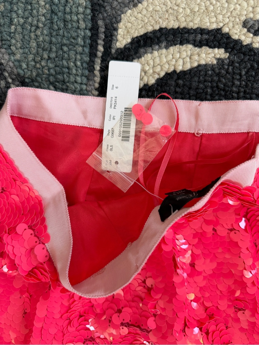 J. Crew Hot Pink Sequin Paillette Pencil Skirt - Picture 2 of 4